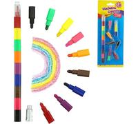 SRVertex 18PCS Multi Colour Stackable Easy Grip Crayons, Wax Crayons for Kids Pre School Accessory Fancy Crayon Drawing Set for Kids