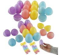 SRVertex 24Pcs Fillable Easter Eggs 5.5cm | Happy Easter Theme Party Favors | Easter Egg Hunt Accessories, Basket Stuffers, Small Classroom Surprise Eggs Supplies