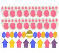 SRVertex 39PCs Easter Hunting Arrows Kit - Bunny Footprints for Easter Garden Decoration with Clue Cards and Arrow Signs, Easter Egg Hunt Signs for Kids, ALL IN ONE