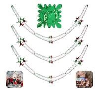 SRVertex 3Pcs Xmas Garland Decor, Green/Red Garlands Soft Holiday Foil Garlands for Outdoor Indoor Christmas Wedding Party Wreaths Decorations