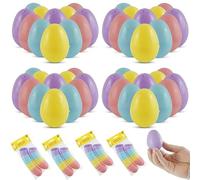 SRVertex 48PCs Plastic Easter Eggs 5.5cm/2.17" - Empty Colorful Eggs Bulk Fillable for Easter Hunt Party Favor Basket Stuffers Filler Classroom Prize Supplies Decor