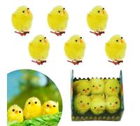 SRVertex 6PCs Easter Chenille Yellow Chicks Fluffy Easter Bonnet Chicks, Adorable Cute Easter Chicks useful for Easter Basket and Trilby Decorations, Size-4cm