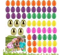 SRVertex 75PCS Easter Fillable Eggs Set Golden Eggs for Filling Specific Treats Easter Eggs Hunt, Bucket Stuffers Fillers Birthday Gifts and Easter Crafts
