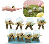 SRVertex 8Pcs Easter Lamb Toy for Kids Crafts and Hat Decor - White and Brown Lambs, Perfect for Easter Bonnet and Trilby Decorations, Size-3cm