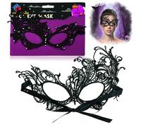 SRVertex Black Lace Masquerade Halloween Eyemask for Women, Luxury Venetian Party Mask for Carnival, Cosplay, Fancy Dress, Ball Events, Breathable Reusable Sexy Costume Accessory