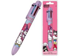 SRVertex Hello Kitty 6-in-1 Retractable Ballpoint Pen, Fun Rainbow Barrel Ballpoint Pen for School Office, Medium Point 0.5mm, Children School Stationery Gift 3+Years