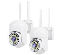 Srvillg 2K Security Outdoor Camera, 2Pack CCTV Camera Outdoor, 5GHz/2.4GHz WiFi 360° PTZ Cameras, PIR Human Detection, Sound and Light Alarm, Wired, Support TFCard & Cloud Storage