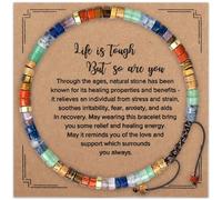 Srvillg Inspirational Anxiety Bracelets for Women, Healing Natural Stone Wristbands, Friendship Bracelets Motivational Gift for Best Friends Sisters Encouragement