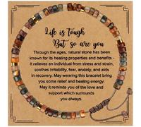 Srvillg Inspirational Anxiety Bracelets for Women, Healing Natural Stone Wristbands, Friendship Bracelets Motivational Gift for Best Friends, Sisters, Recovery, Encouragement (A. Bestie)