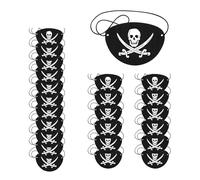 Srvillg Pirate Eye Patches, 24 pcs Black Pirate Costume Accessories Set, Felt Eye Patches for Kids Adults Pirates Theme Party Dress Up Halloween Masquerade (Black)