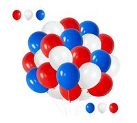 Srvillg Red White and Blue Balloons 100 Pack,12 Inch Balloons Red White Blue Balloon for Anniversary Patriotic Celebrations Weddings Birthdays Decorations (Style 1)
