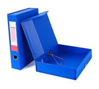 Srvnpioy Blue Box Files A4, 68mm Spine, 2 Pack, Plastic A4 Archive Box Folder with Lockspring, Ring Pull and Catch, A4 Filing Document Box File Organiser for School, Office