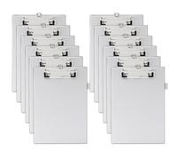 Srvnpioy Clipboard A5, 12 Pack, A5 Clip Writing Board with Pen Loop and Retractable Hanging Loop for Office Hospital Warehouse (Grey)