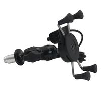 SRVSQTPTVK Bracket Navigation Motorcycle For Suz&uki For GSX-R 600/750/1000/GSX1300R For Haya&busa Phone Holder Charger Motorcycle Fork Stem Mount GPS Navigation Bracket(With USB Charger)