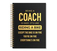 SRWNFOS Coach Lined Spiral Notebook, Funny 160 Pages Ruled Hardcover Notebook for Work, Retirement Birthday Appreciation Gifts for Coaches Teacher, Coach Gifts for Sport Basketball Baseball Soccer