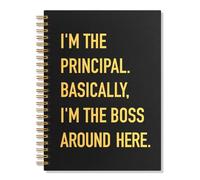 SRWNFOS I'm The Principal Lined Spiral Notebook, Funny 160 Pages Ruled Hardcover Notebook, Retirement Appreciation Gifts for School Director Headteacher Educational Leader, School Principal Gifts