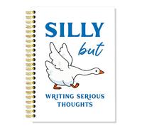 SRWNFOS Silly But Writing Serious Thoughts Lined Spiral Notebook, Funny 160 Pages Ruled Hardcover Silly Goose Notebook, Humor Office Gifts for Coworker Teacher Therapists, Teacher Appreciation Gifts