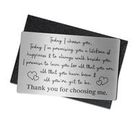 SRWNFOS Today I Choose You Wallet Insert Card, Funny Engraved Stainless Steel Valentines Card for Husband Wife, Wedding Birthday Anniversary Cards for Fiance Fiancee Boyfriend, Groom Gifts from Bride