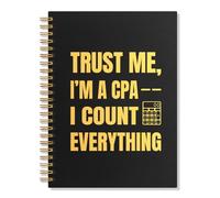 SRWNFOS Trust Me I'm A CPA Lined Spiral Notebook, Funny 160 Pages Ruled Hardcover Notebook, CPA Appreciation Gifts, Tax Season Gifts for Bookkeeper Accountant Economist, Accounting Firm Present