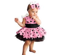 SRZYMJ Infant Baby Cave Girls Stone Age w/Bone Costume Headband, Green Dress Up, Outfit, Bone Headband, Green Orange, Halloween, Party