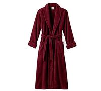 SS Burgundy terry 100% cotton bathrobe soft unisex terry terry towelling (S/M)