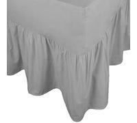 Ss Plain Fitted Valance Sheet Non Iron Polycotton, GREY+ FREE UK DELIVERY (SINGLE)