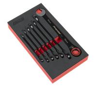 SS Sealey AK63941B Premier Black Combination Ratchet Spanner Set 7pc
