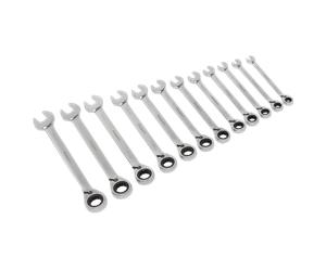 SS Sealey S0840 Siegen Reversible Combination Ratchet Spanner Set 12pc