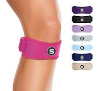 SS SLEEVE STARS Patellar Tendon Support Strap Osgood Schlatter Knee Brace for Youth, Women & Men, Swedish Brand Patella Knee Strap for Arthritis & Pain, Kids Knee Brace w/ 3 Lengths (Hot Pink)