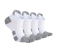 ss soxsense Toe Socks for Men and Women Athletic Running Five Finger Five Toe Socks with Premium Cotton LightWeight Size 6-14, White, Small