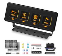 SS VISION 4 Gang Wireless Switch Panel, 12V 60A Auxiliary Car Swtich Panel, Universal Circuit Control Relay System Box with 4 Light Modes Memory Function for Car Truck UTV ATV Boat RV Off-Road