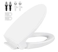 SS114 SoftClose Toilet Seat Replacement Compatible with TOTO SS114/SS113/SS154/SS224/SS204, Traditional Elongated Heavy Duty Toilet Seat Parts with 2-Pack Toilet Bolts and Nuts, Cotton White