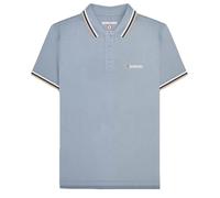 Lambretta Mens SS25 Triple Tipped Big & Tall Polo Shirt - Dusky Blue/White/Navy/Cream - Dusky Blue/White/Navy/Cream - 3XL