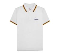 Lambretta Mens SS25 Triple Tipped Big & Tall Polo Shirt - White/Tobacco/Navy/Gold - White/Tobacco/Navy/Gold - 3XL