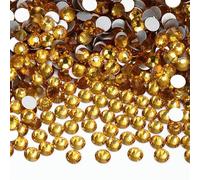 SS3-SS30 Glass Rhinestones Super Bright Crystal Non-hotfix Flatback Glue On 3D Stones for Halloween DIY Nail Art-Topaz-SS5-1440Pcs