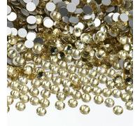 SS3-SS30 Glass Rhinestones Super Bright Crystal Non-hotfix Flatback Glue On 3D Stones for Halloween DIY Nail Art-Light Yellow-SS3-1440Pcs