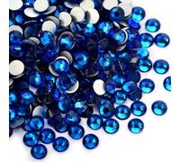 SS3-SS34 Dark Blue Glitter Crystal Non Hotfix Rhinestones Nails Strass Diamond Nail Art Accessories for Phone Nail Charms-Cape Blue-SS34 (288PCS)