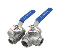 SS304 316L Stainless Steel BSPT Three Way Ball Valve L Type T Type 1/4" 3/8" 1/2" 3/4" 1" 1-1/2" 2" Female Thread(1",L Type_SS316L)