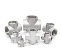 SS304 Four Way Female Thread Plumbing Cross Pipe Fittings Sraight Threaded Connection Adapter 1/4" 1/2" 3/4" 1" 1-1/4" 1-1/2"(DN15 0.50inch)