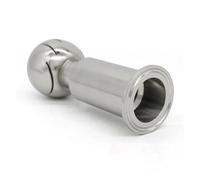 SS304/SS316L Stainless Steel Rotary Cleaning Ball Head, 1" 1.5 "2" Three Clip Sanitary Collar 50.5mm64mm for CIP Tank Cleaning(51mm x Ferrule 64,SS304)