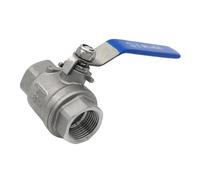 SS304 SS316L Stainless Steel Two Pieces Model Ball Valve Full Bore BSPT1/4 3/8" 1/2" 3/4" 1" 1.5" Internal Thread Switch Valve(3/8",SS316L)