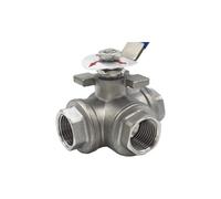 SS304 Stainless Steel Ball Valve Female Thread 3/4 1/2 T L Port 3 Three Way(1/2",NPT_L Port)