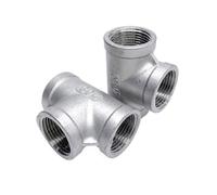 SS304 Stainless Steel Female Threaded 3 Way Tee T Pipe Fitting 1/8 1/4 3/8 1/2 3/4 1 1-1/4 1-1/2 2 BSP Threaded(2")