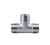 SS304 Stainless Steel Male+Male+Male Threaded 3 Way Tee T Pipe Fitting 1/4" 3/8" 1/2" 3/4" 1" 1-1/4“ 1-1/2” BSP Threaded Cheerfully (Size : 3/4 inch) Barb Fittings