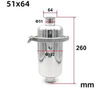 SS304 Stainless Steel Short Inline Strainer Filter Length 260mm for 38/51mm Pipeline 1.5 "2" Tri Clamp 100 Mesh Beer(51mm Ferrule OD 64,800 Mesh)