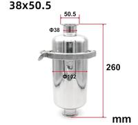SS304 Stainless Steel Short Inline Strainer Filter Length 260mm for 38/51mm Pipeline 1.5 "2" Tri Clamp 100 Mesh Beer(38mm Ferrule OD 50.5,100 Mesh)