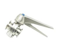 SS3041.5"/2"Stainless Steel Tri Clamp Butterfly Valve With Stainless Handle Squeeze Trigger for Homebrew Dairy Product(1-1/2")