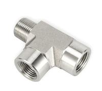 SS316 Female to Male Street TEE NPT BSP BSPT 4 Way Connector 3000psig 20MPa Pipe Fitting Stainless Steel(Pipe Thread - BSPT,1/4")