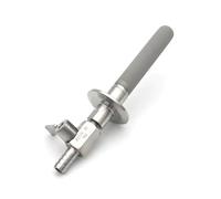 SS316L Carbonation Stone, 1/4" NPT Female & Tri Clamp, 2μm Filter, 50.5mm, Gas Oxygen Inlet for Beer Homebrew, 1 Piece - Superior Corrosion Resistance(8 inch with Valve)