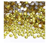 SS4-SS20 1440Pcs Glitter Glass Round Rhinestones Non Hotfix Crystal Nail Art Gems for Wedding Dress DIY Decoration for Crafts Clothes DIY Decorations(Citrine,SS12(3mm-3.2mm))